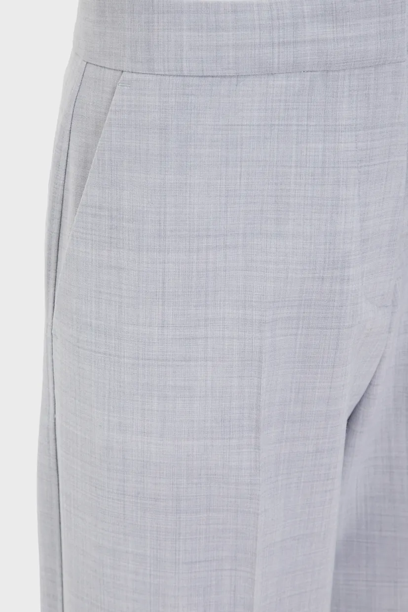 Женские серые шерстяные брюки WOOL BLEND STRAIGHT LEG 5
