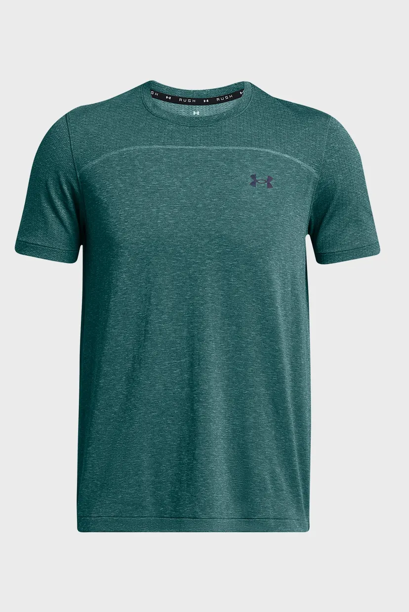 Мужская зеленая футболка UA Rush Seamless Wordmark SS 5
