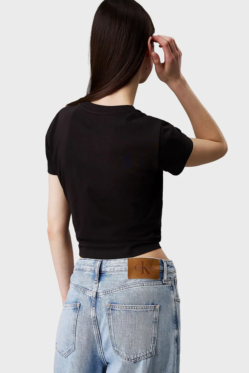 Женская черная футболка PLACED INSTITUTIONAL BABY TEE 3