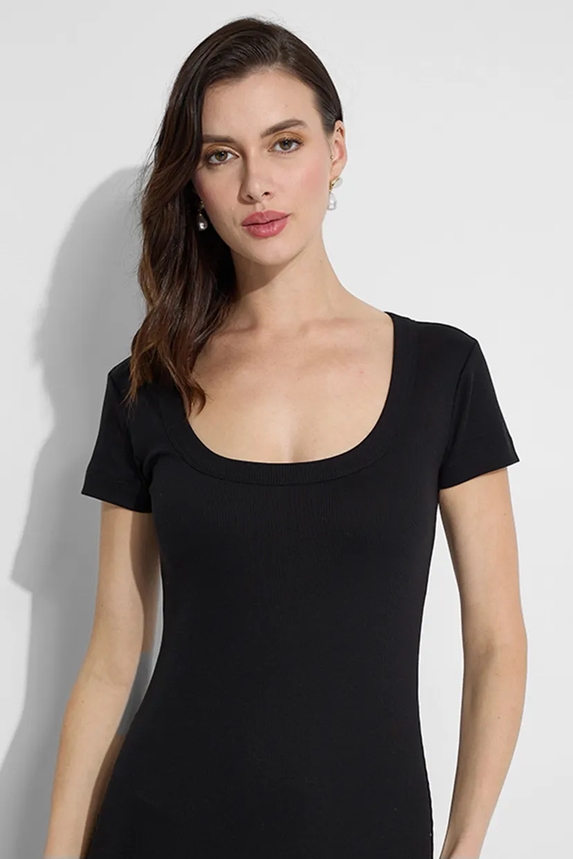 Платье COTTON RIB SS ANKLE DRESS 4