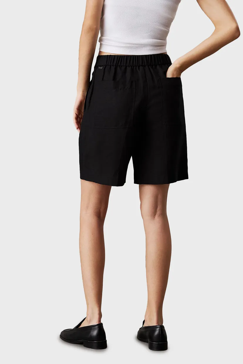 Женские черные шорты LINEN BLEND SHORTS 3