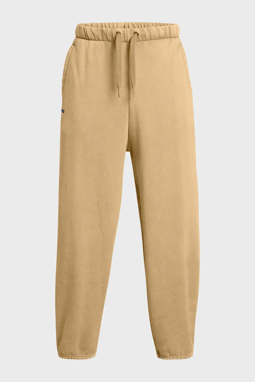 Мужские бежевые спортивные брюки UA Icon HWT Flc Wash OS Pant 5