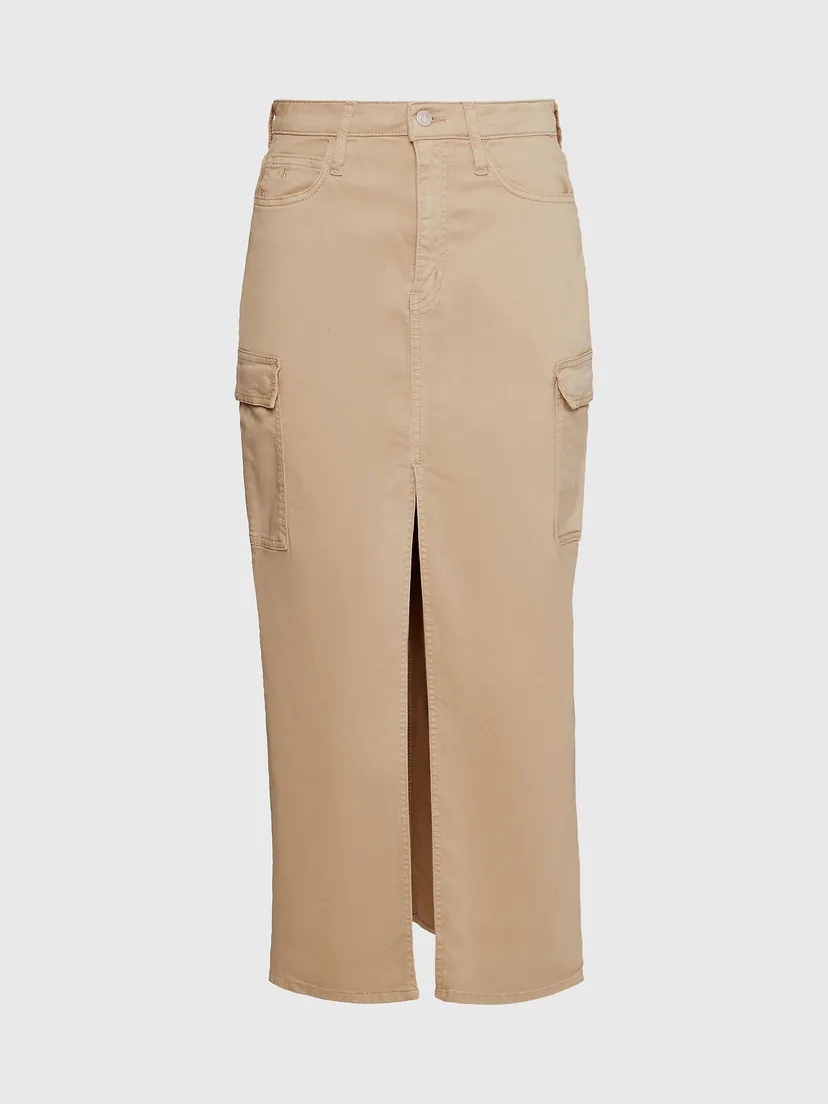 Юбка FRONT SPLIT TWILL MAXI SKIRT 5