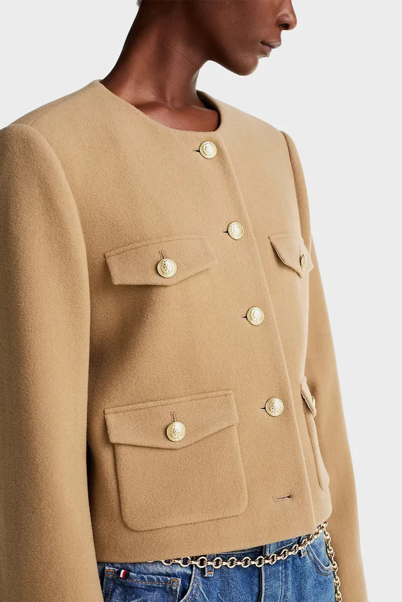 Куртка демисезонная CROP WOOL GOLD BUTTON JACKET 4