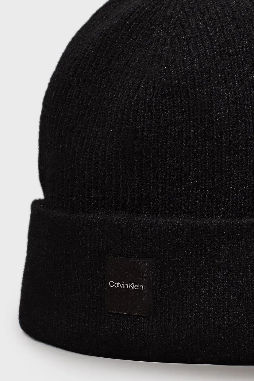 Женская черная кашемировая шапка CASHMERE CHUNKY OPEN RIB BEANIE 5