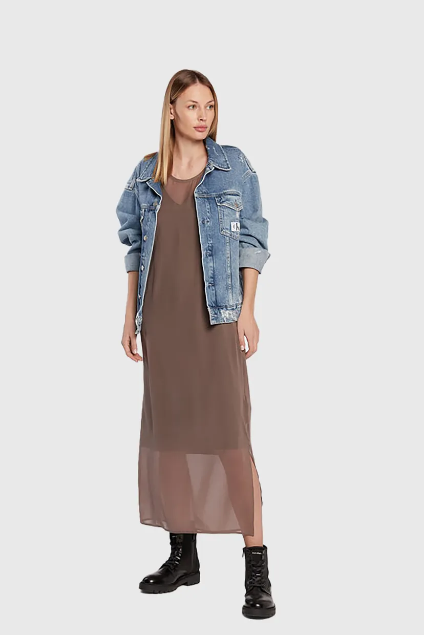 Платье SILK ORGANZA LAYERED SLIP DRESS 3