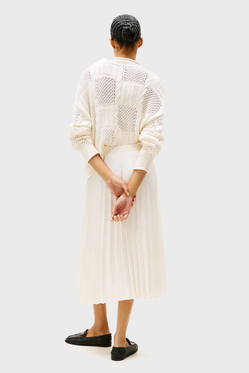 Женская белая плиссированная юбка FLUID PLEATED PULL ON 3