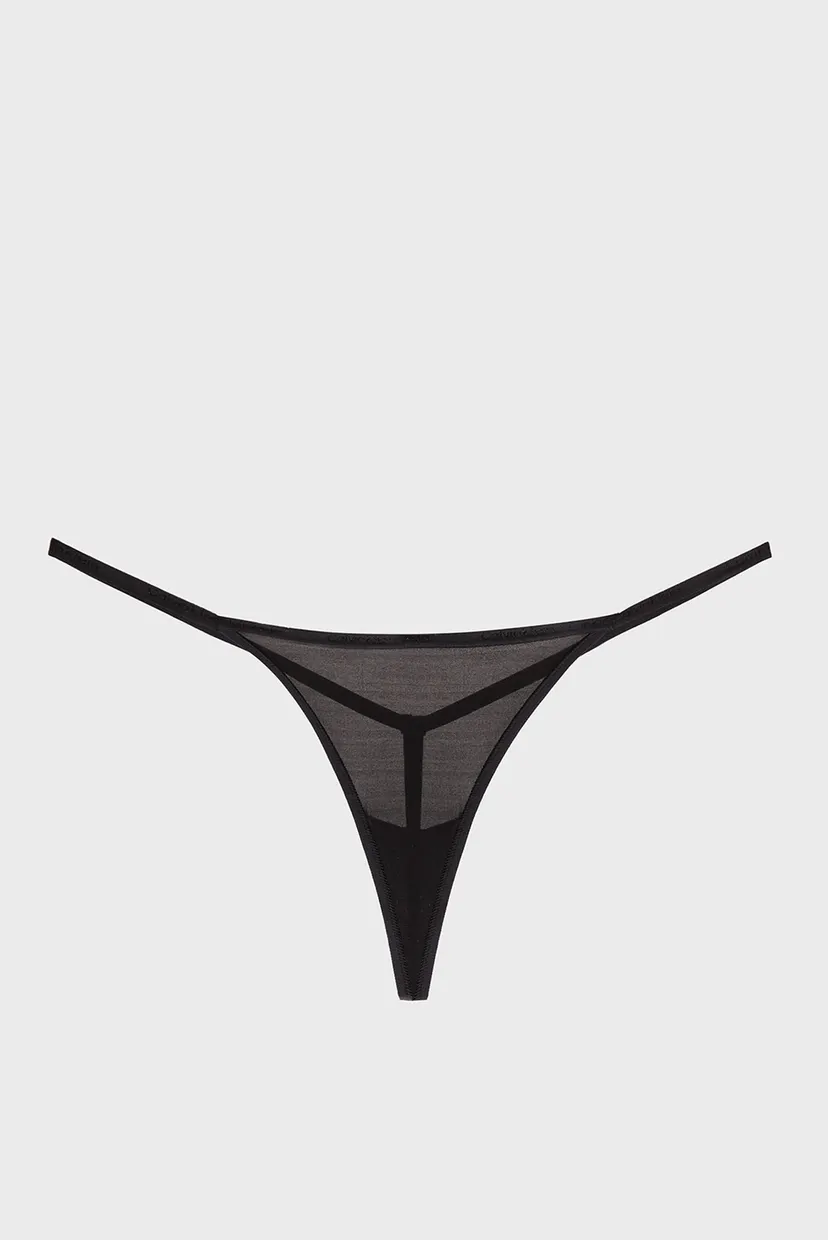 Женские черные трусики STRING THONG 5