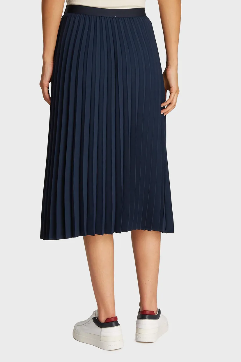 Женская темно-синяя плиссированная юбка FLUID PLEATED PULL ON MIDI SKIRT 3