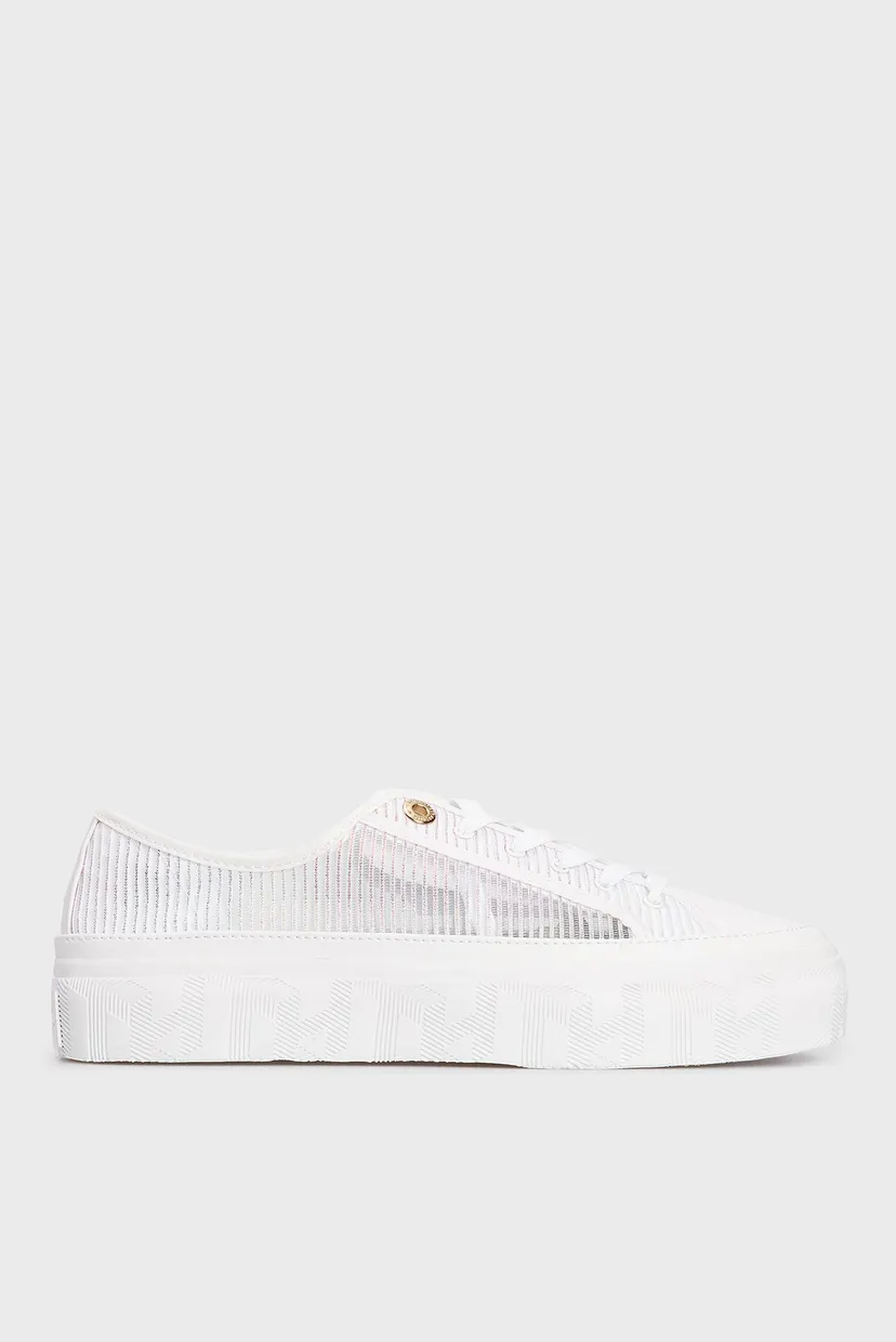 Женские белые сникеры GLITTER TRANSPARENT VULC SNEAKER 6