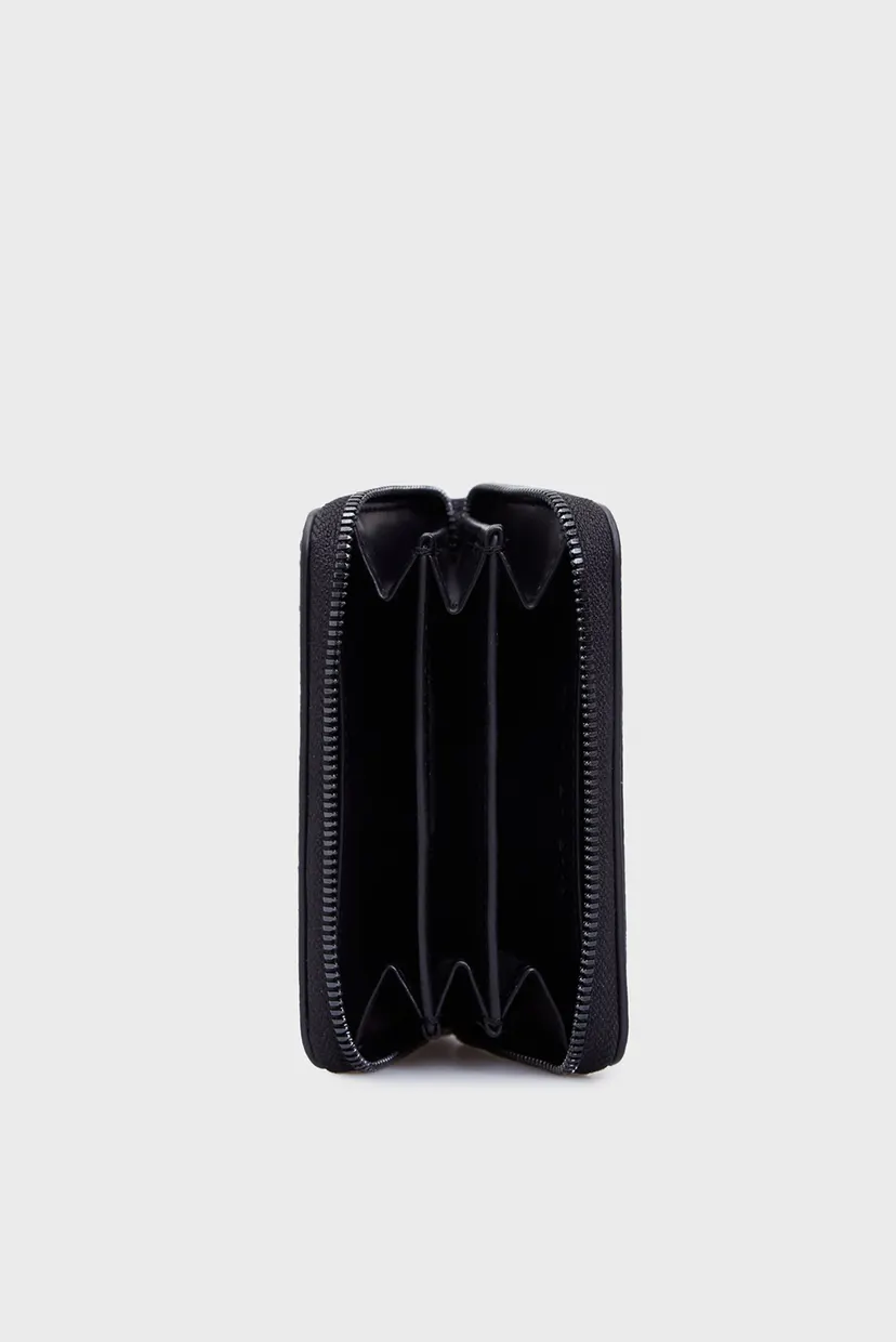 Женский черный кошелек MINIMAL MONOGRAM MED ZIP AROUND 5