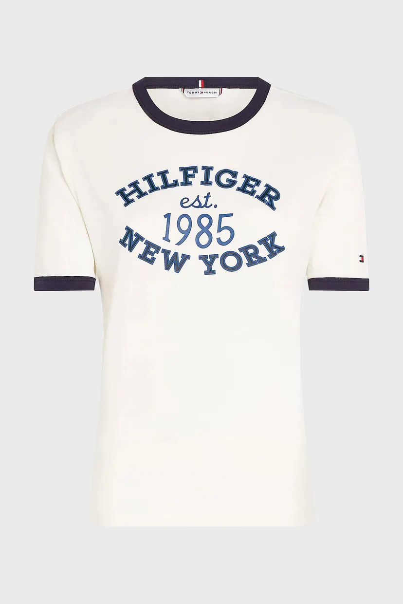Женская белая футболка REG VARSITY RINGER 5