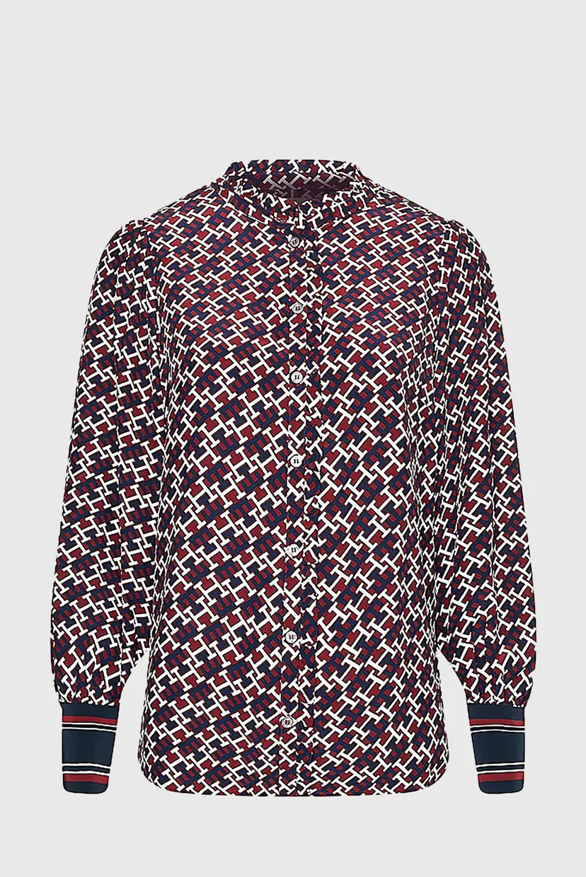 Блузка VIS MONOGRAM FRILL BLOUSE LS 5