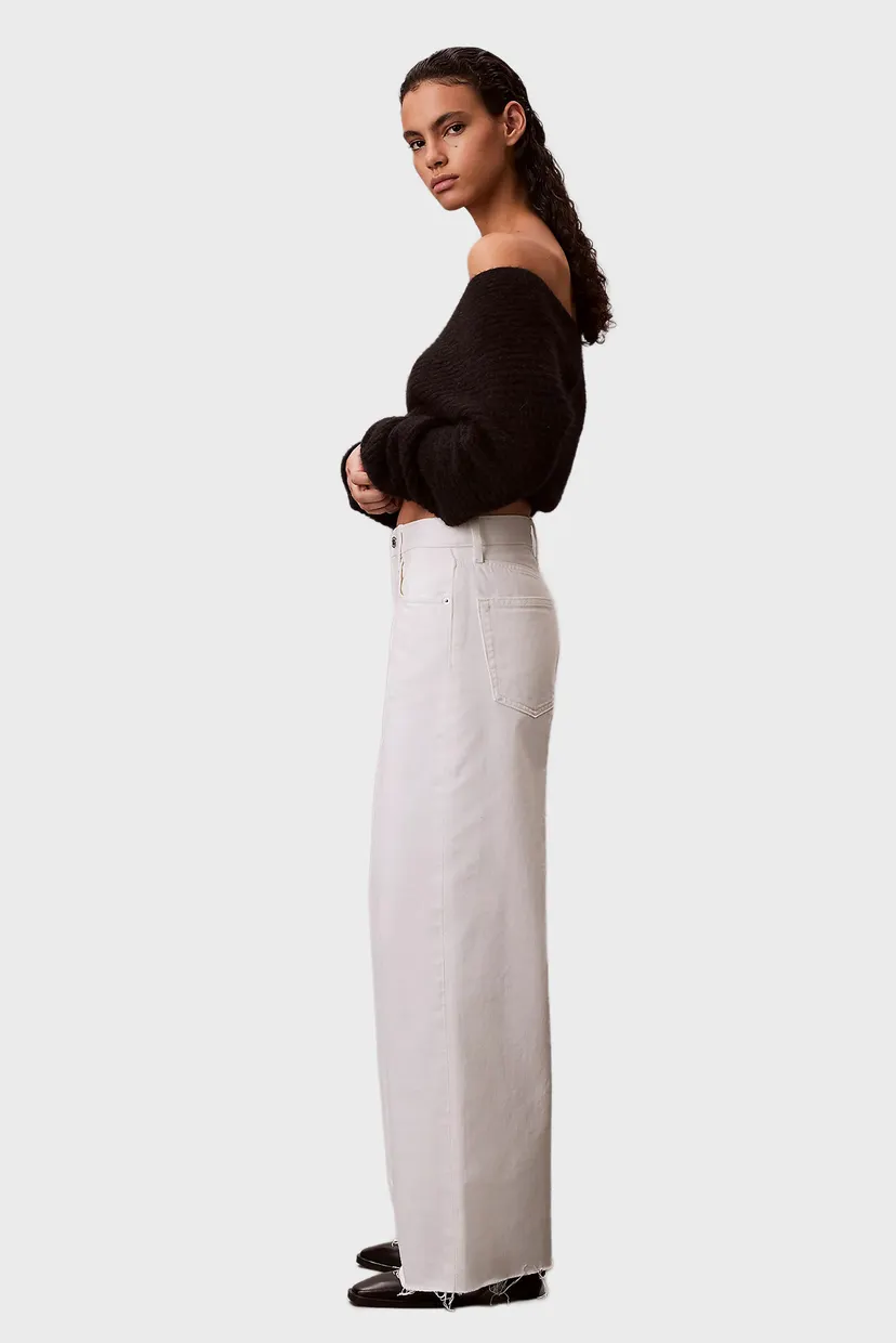 Джинсы THE WIDE LEG RAW HEM CHALK WHITE 3
