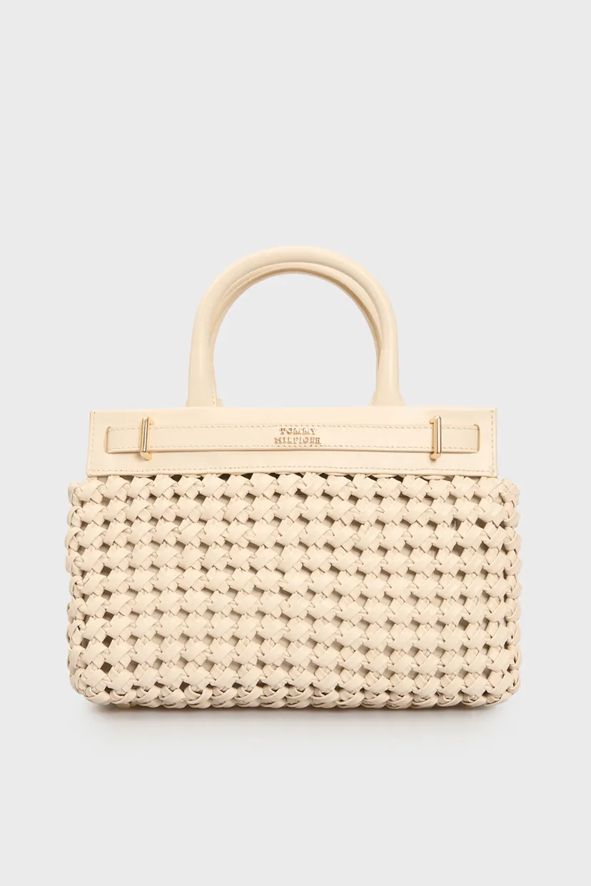 Женская белая кожаная сумка AMERICAN ICON MINI TOTE LE WO 4