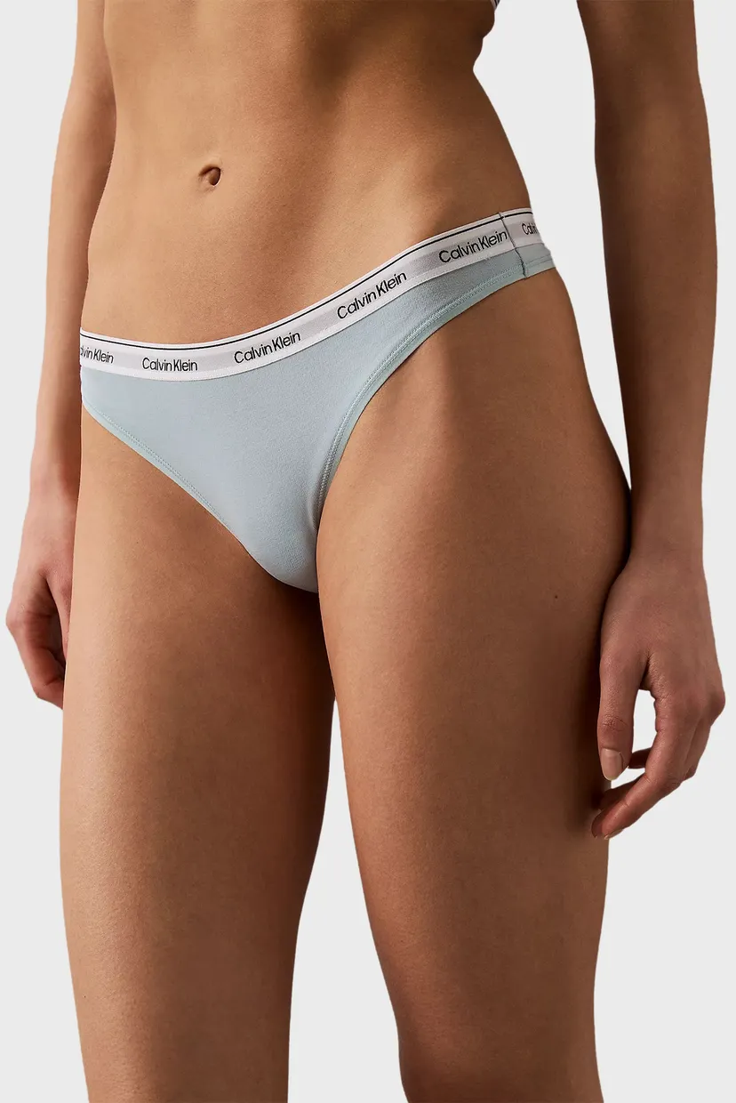 Женские голубые трусики THONG 3