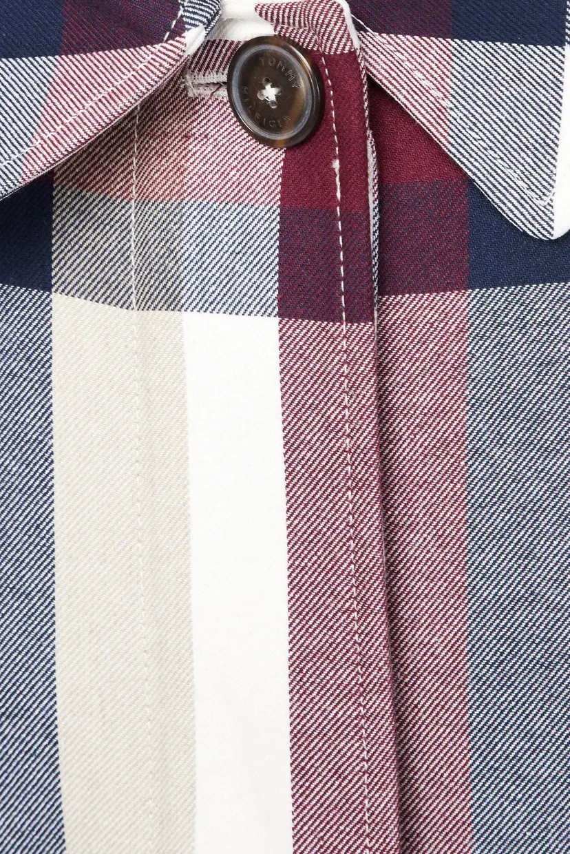 Женское пальто в клетку COTTON BLEND CHECK MAC 3