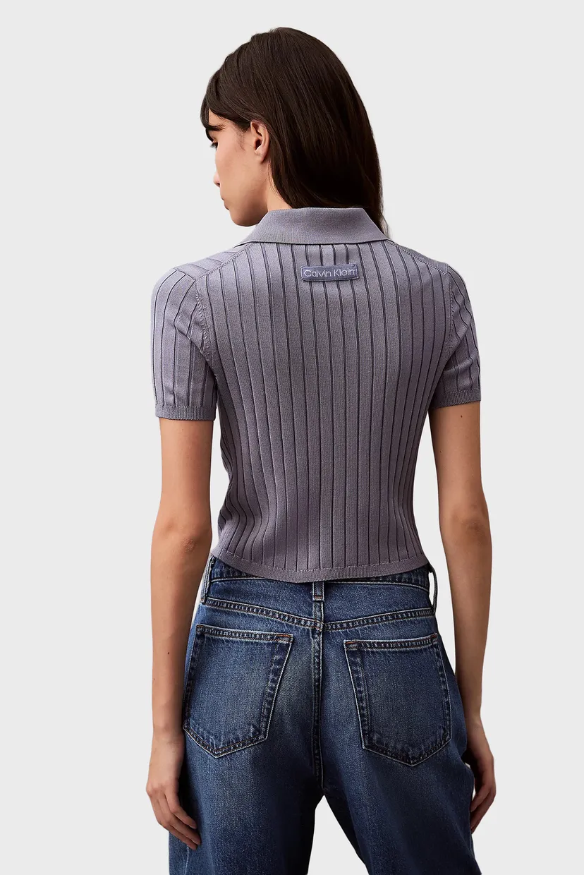 Свитер с короткими рукавами SILKY CROPPED BABY POLO SHIRT 3