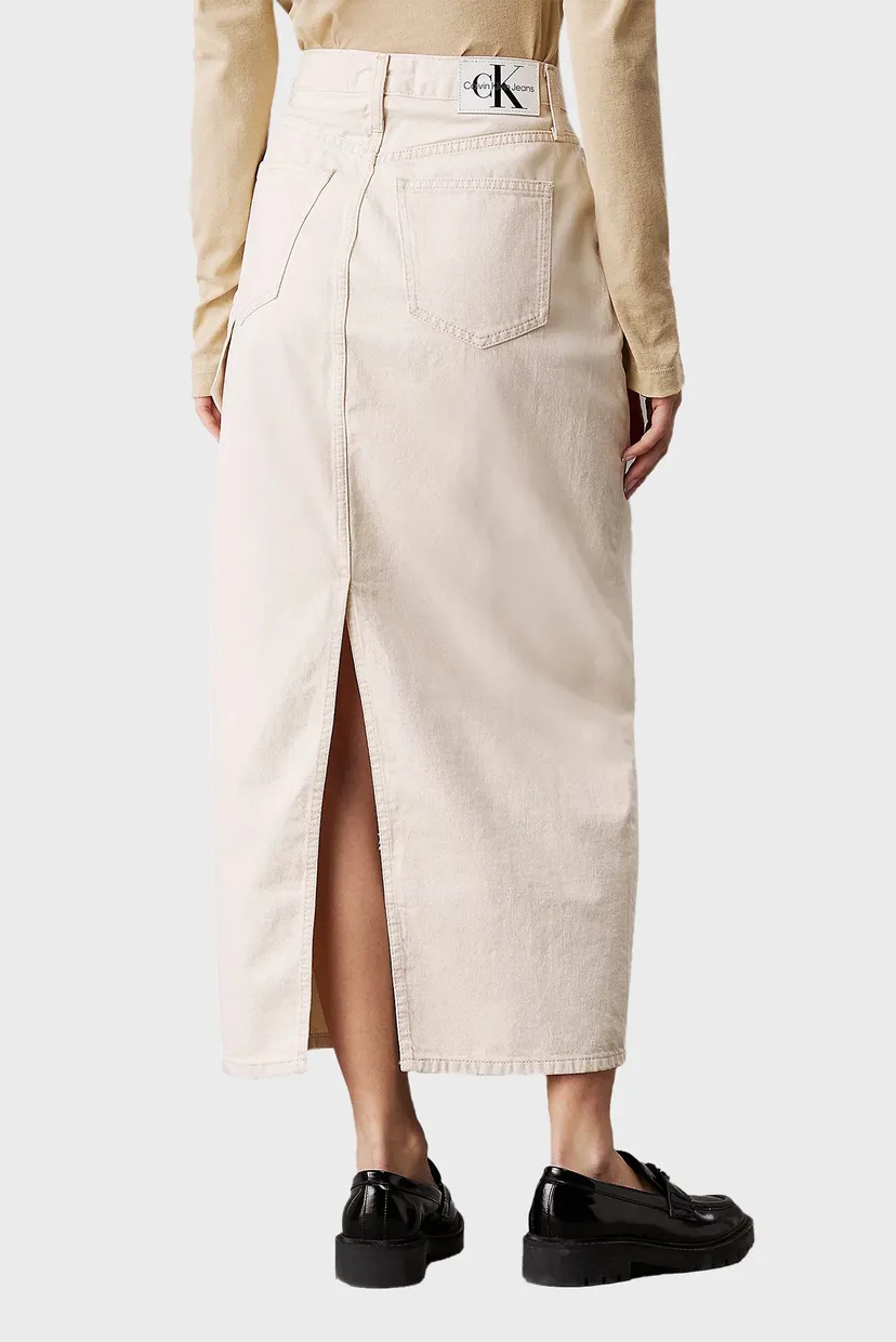 Женская бежевая джинсовая юбка MAXI SKIRT CARGO POCKETS 3