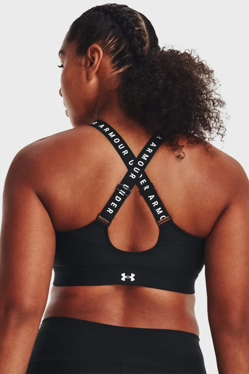 Женский черный спортивный топ UA Infinity High Bra Zip 5