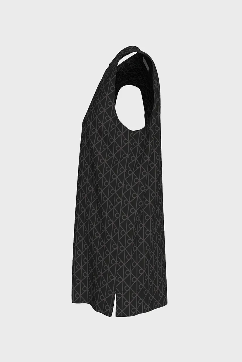 Черная блуза без рукавов EMBLEM AOP JACQUARD SL SWEATSHIR 3