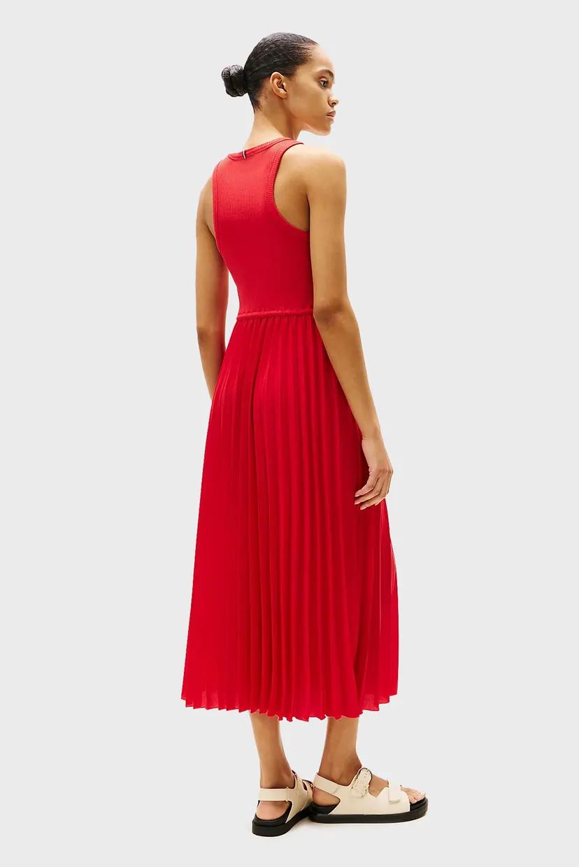 Женское красное платье RIB TANK PLEATED 3