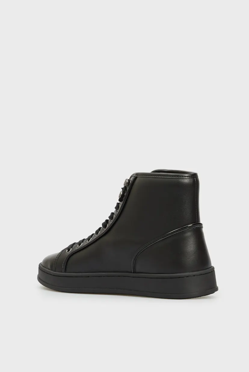 Мужские черные кожаные хайтопы HIGH TOP LACE UP PIPING 5