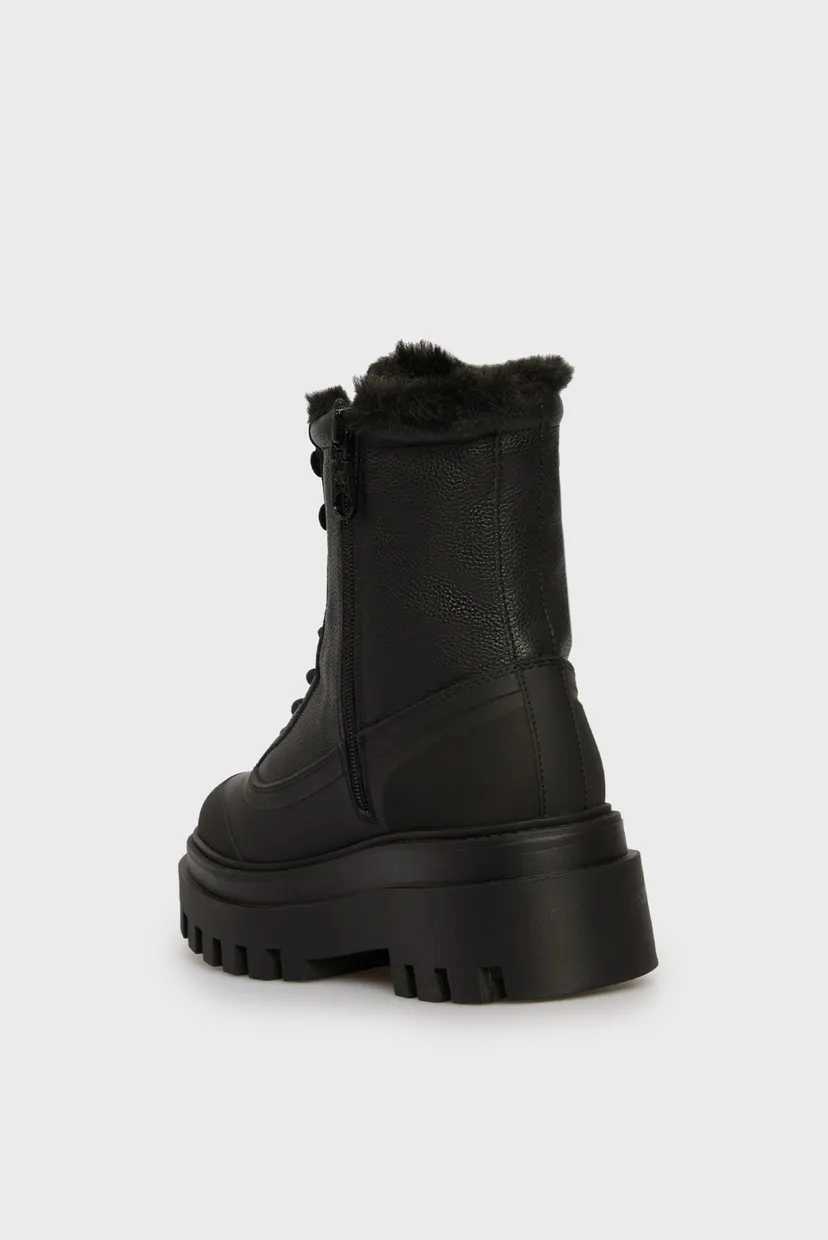 Женские черные ботинки FLATFORM LACE UP BOOT PADDED 5