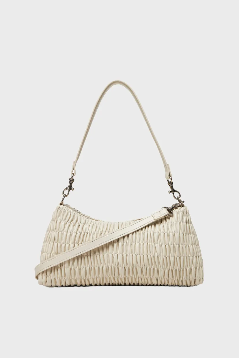 Женская белая сумка RUCHED DROP SHOULDER BAG 3