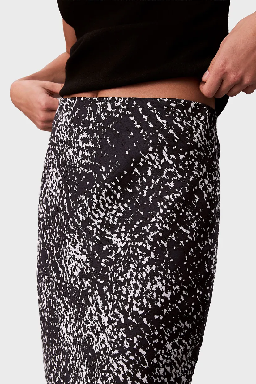 Юбка/Textured Satin Print Midi Skirt 5