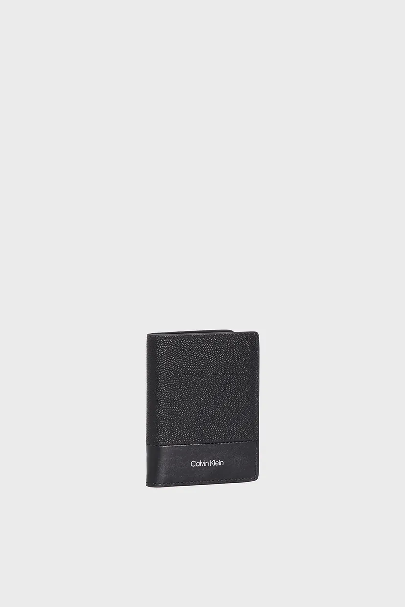 Ерлерге арналған  қара былғары әмиян CK MUST BIFOLD CC 3
