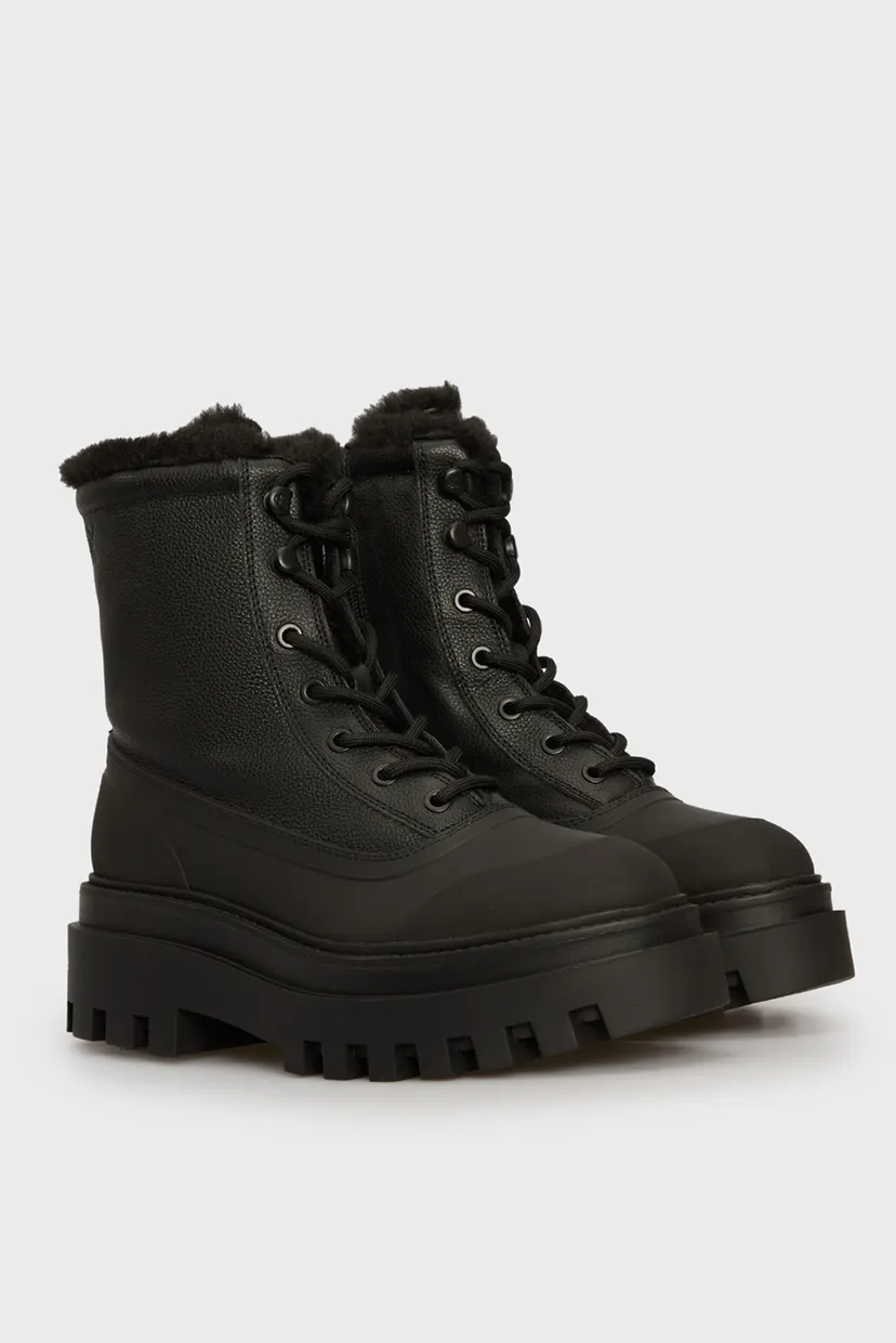 Женские черные ботинки FLATFORM LACE UP BOOT PADDED 3