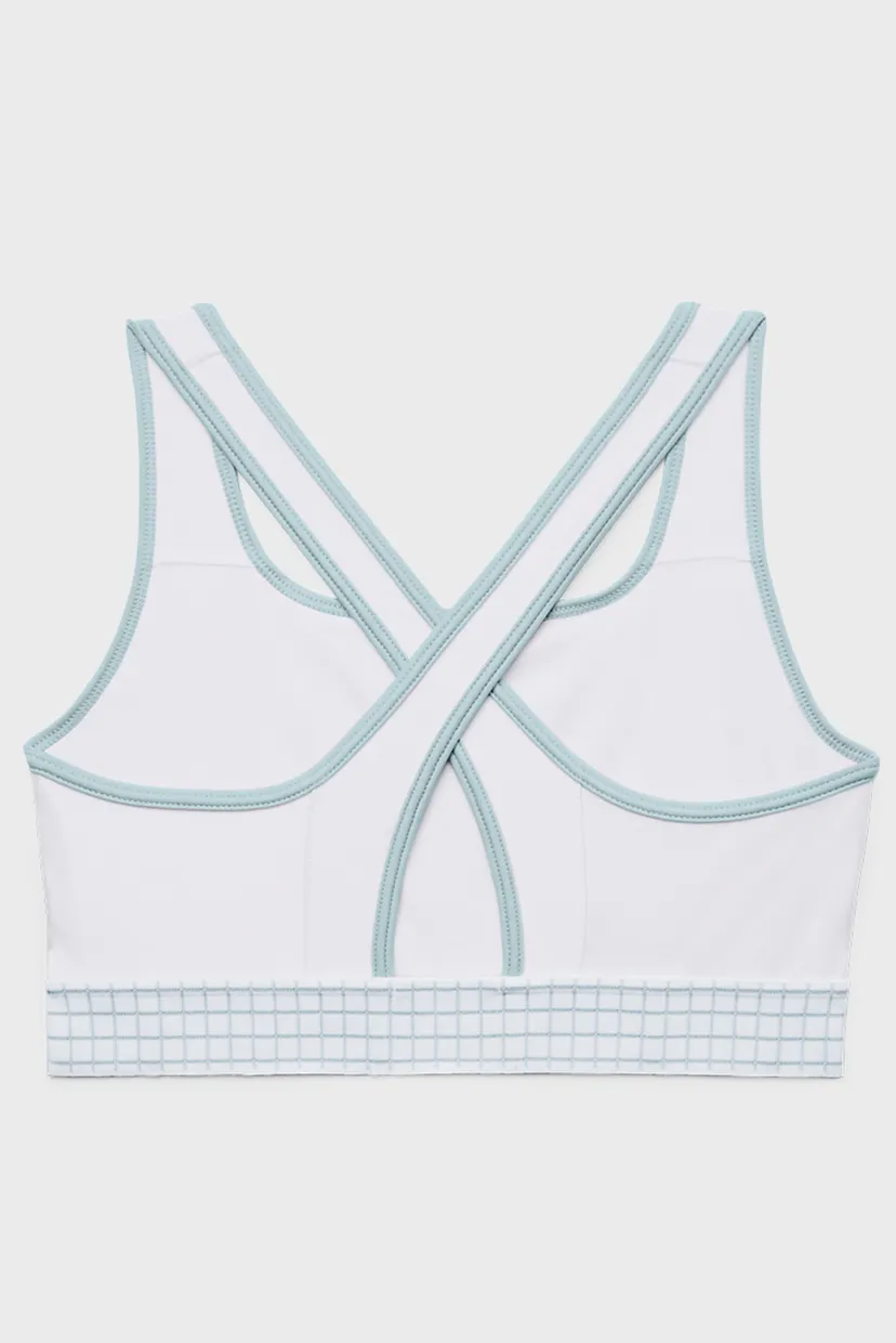 Женский белый спортивный топ UA Crossbk Mid Bra 12.1 Nov 8