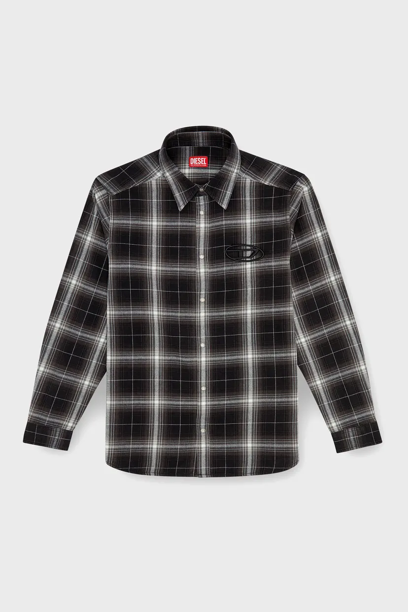 Мужская черная рубашка в клетку S-SIMPLY-A CAMICIA 4
