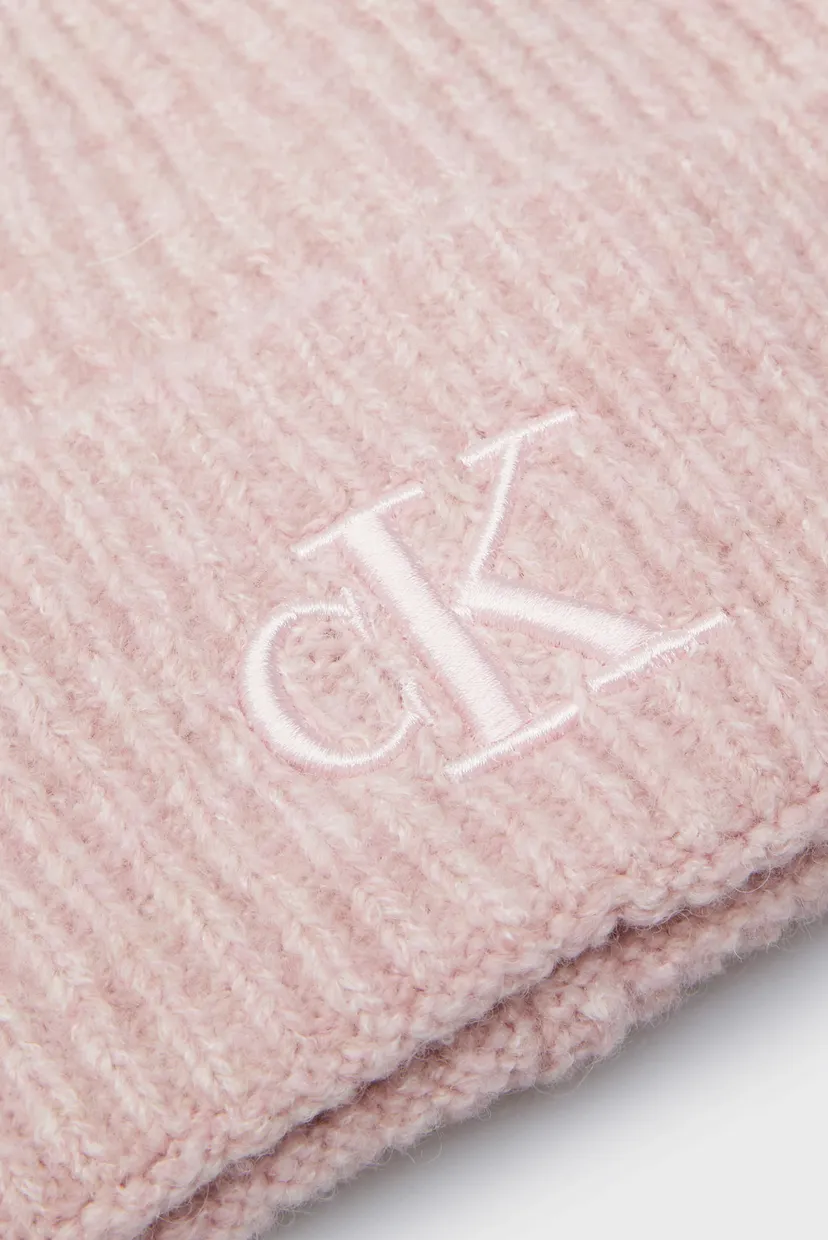 Женская розовая шапка THICK EMBROIDERY BEANIE 4