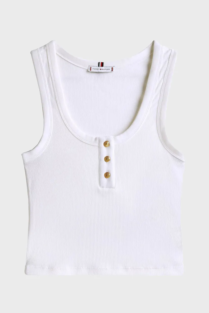 Женский белый топ SLIM HENLEY 5