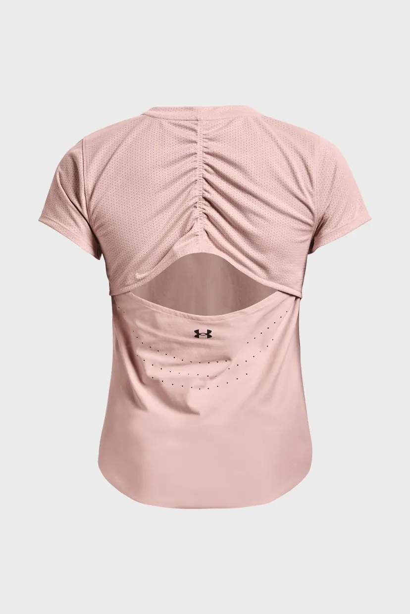 Женская розовая футболка UA PaceHER Tee 5