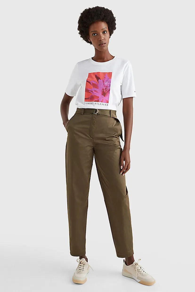 Женская белая футболка REGULAR FLORAL 9