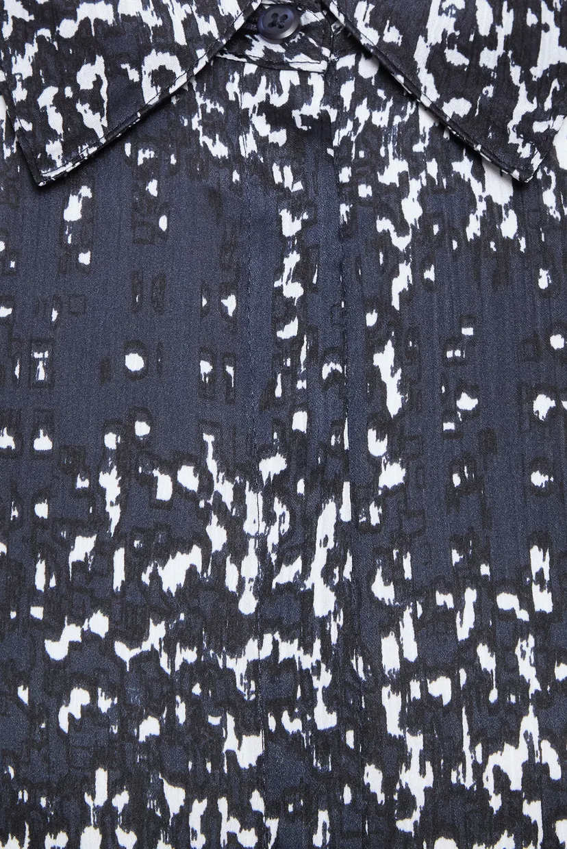 Платье/Printed Textured Satin LS Shirtd 3