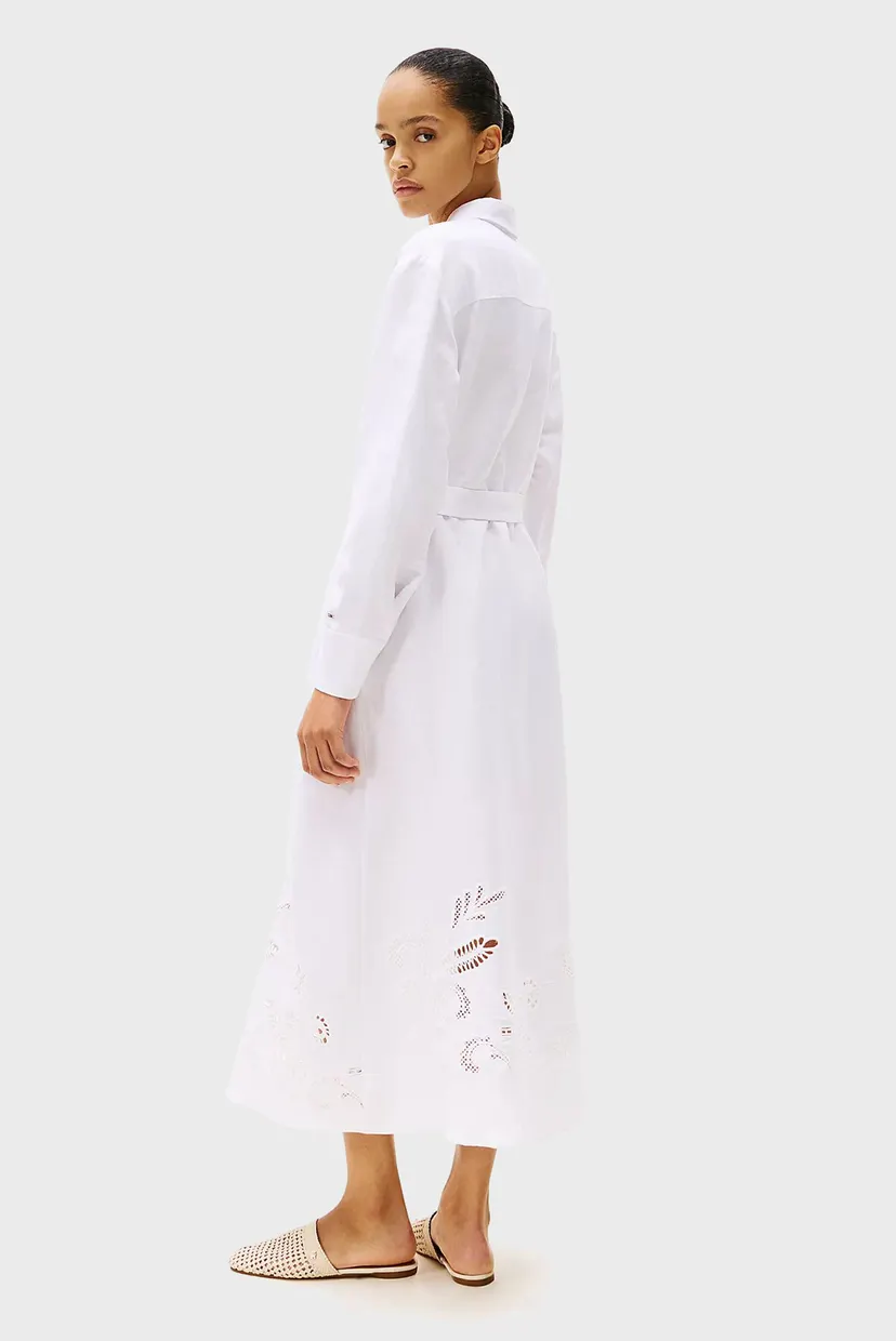 Женское белое льняное платье BRODERIE ANGLAISE 3