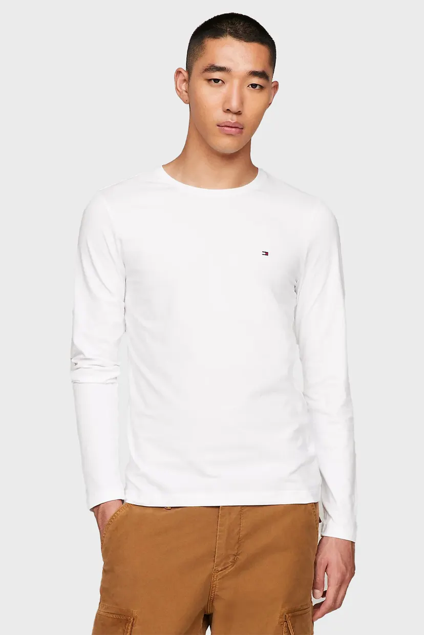 Мужской белый лонгслив STRETCH SLIM FIT LONG SLEEVE TEE 6