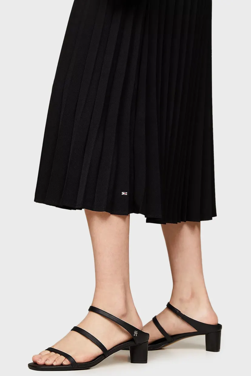 Женская черная плиссированная юбка FLUID PLEATED MIDI SKIRT 4
