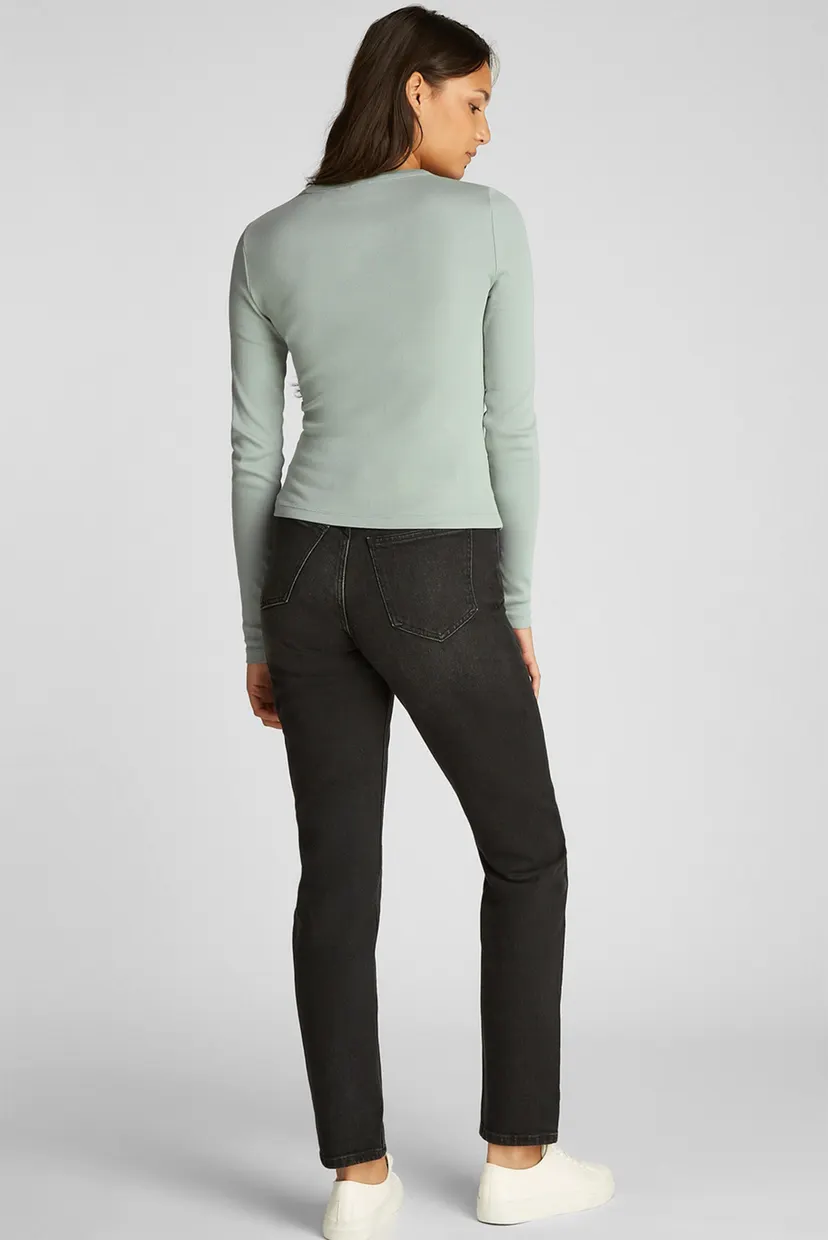 Женский мятный лонгслив WASHED LABEL RIB LONG SLEEVE 3