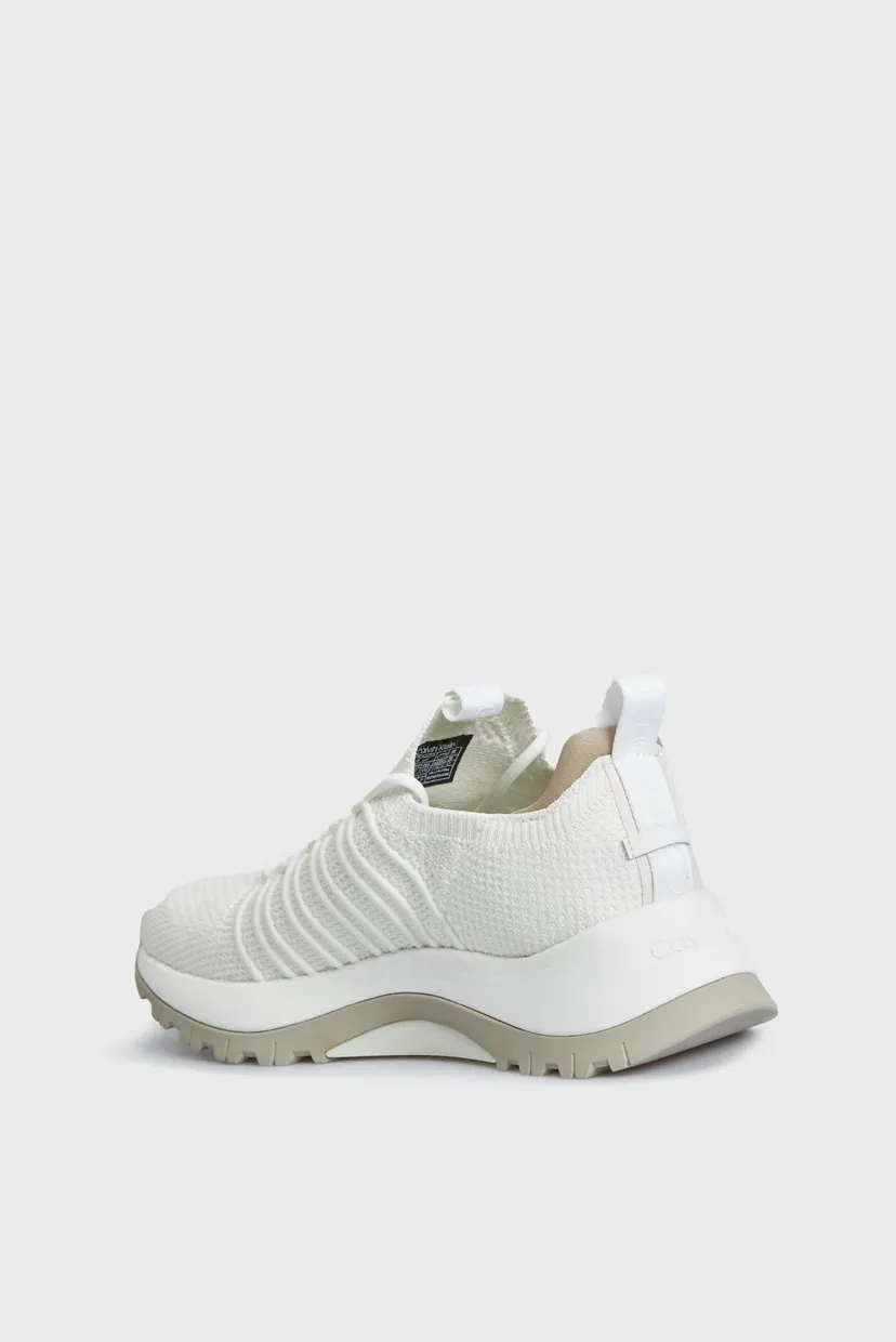 Женские белые кроссовки KNIT RUNNER LACE UP 5