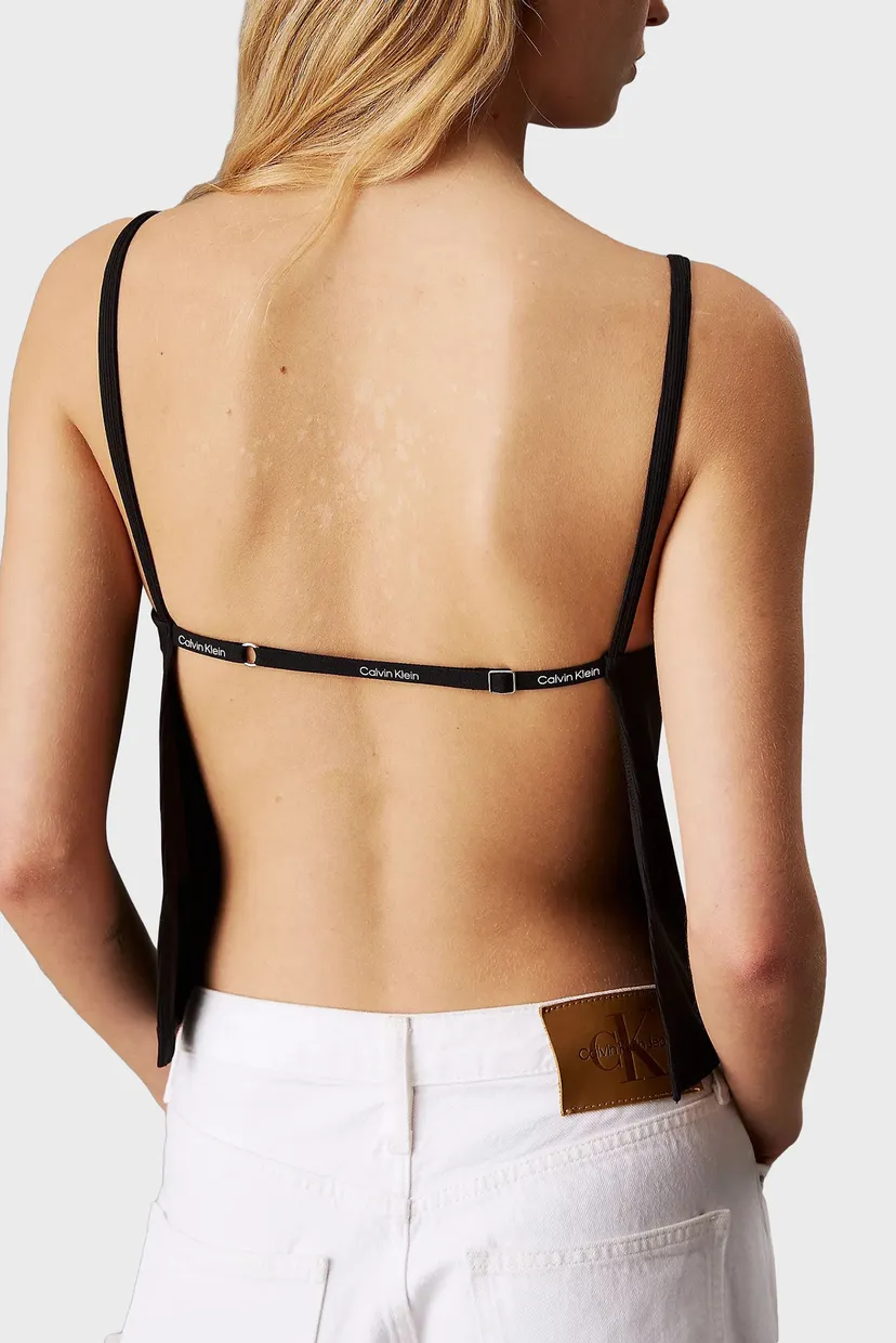 Женский черный топ LOGO ELASTIC OPEN BACK 3