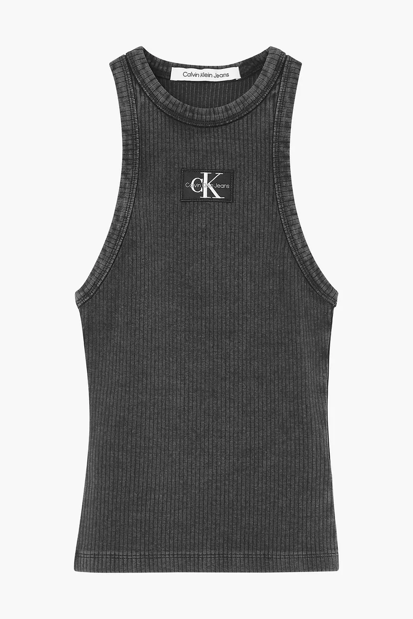 Женский черный топ ACID WASH RIB 10