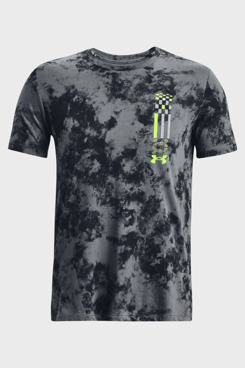 Мужская серая футболка с узором UA RUN ANYWHERE SS TEE 8
