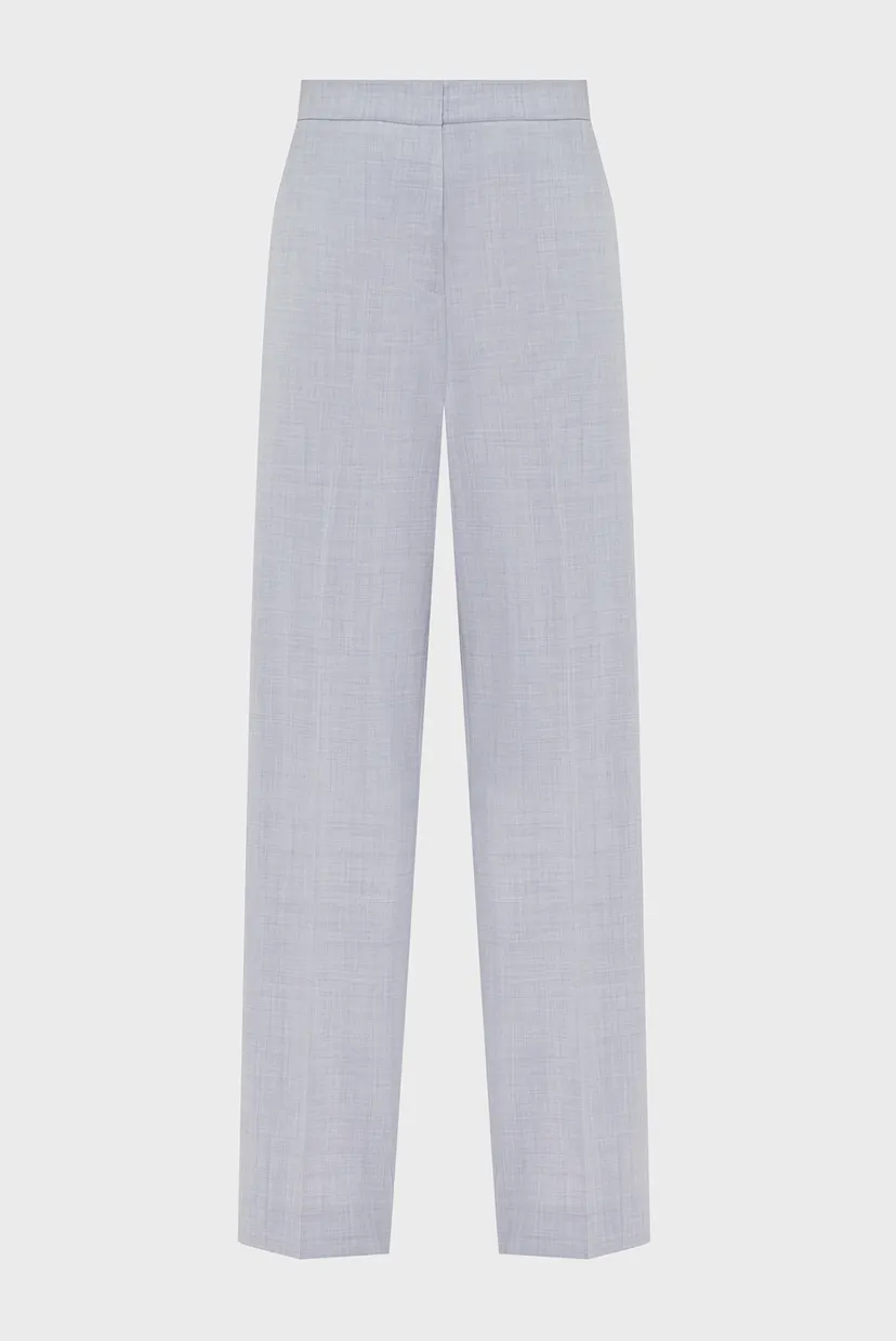 Женские серые шерстяные брюки WOOL BLEND STRAIGHT LEG 6