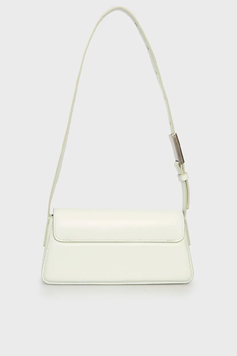 Женская светло-серая сумка BELTED SMALL SHOULDER BAG 4