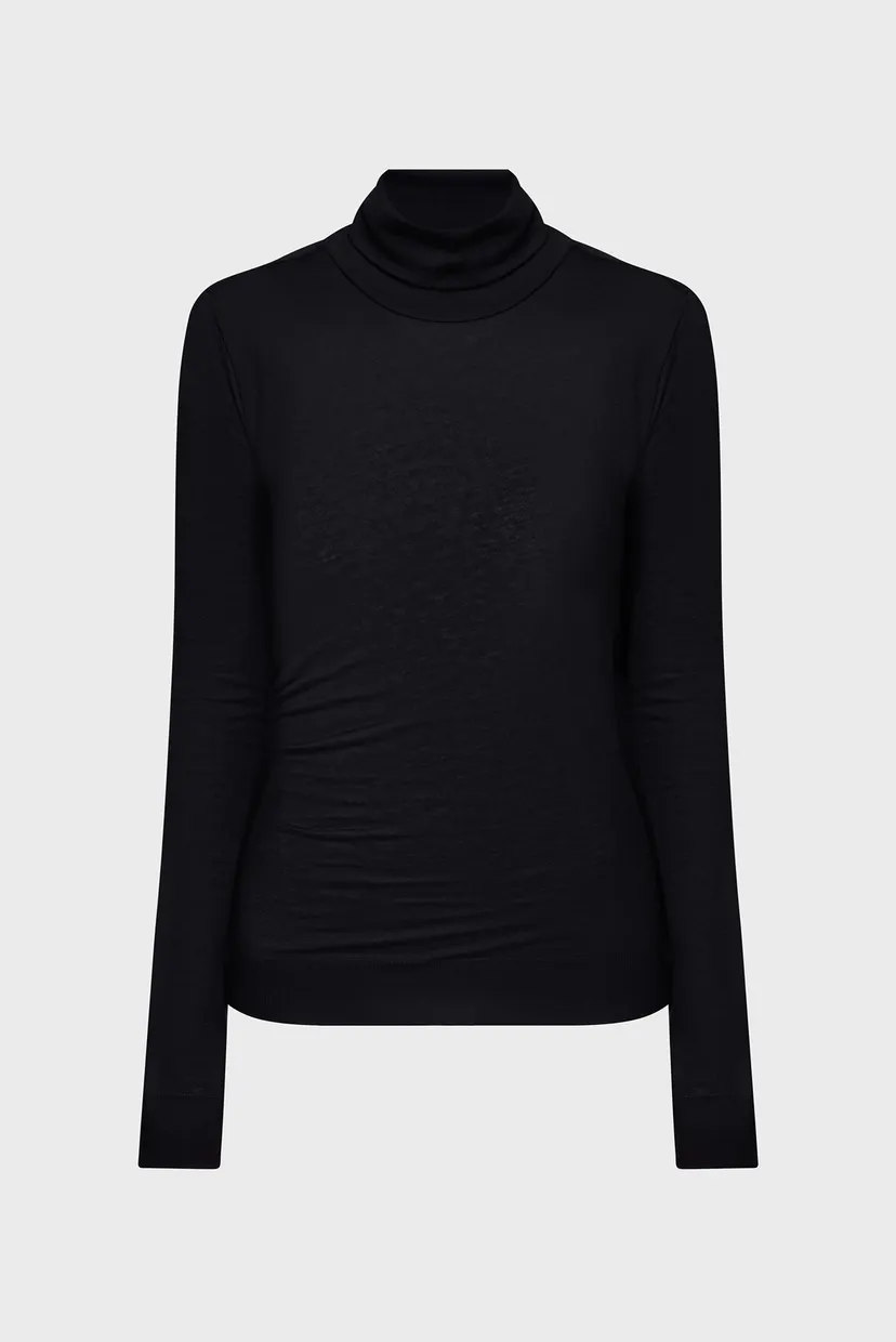 Женский черный гольф GATHERED WAIST LYOCELL LS TOP 4